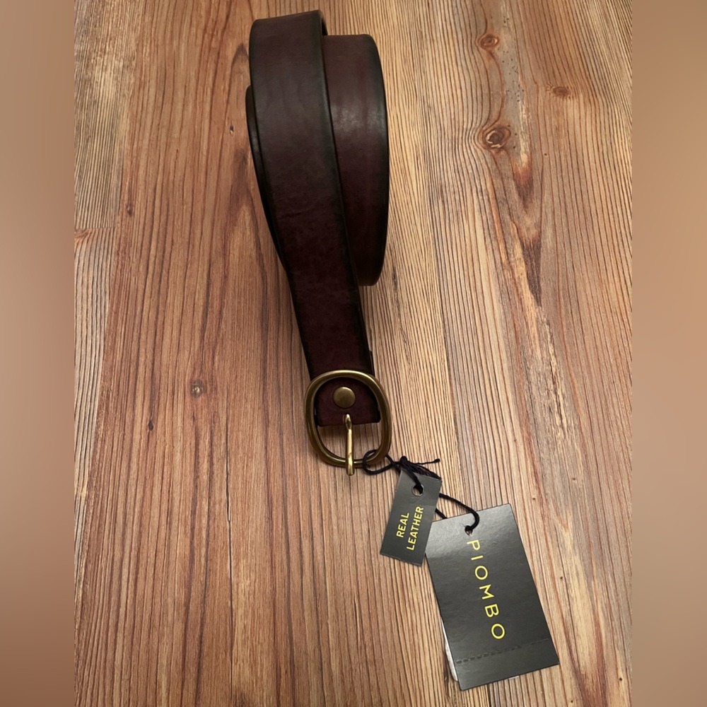 Men’s Casual Dark Brown Real Leather Belt Made in Italy